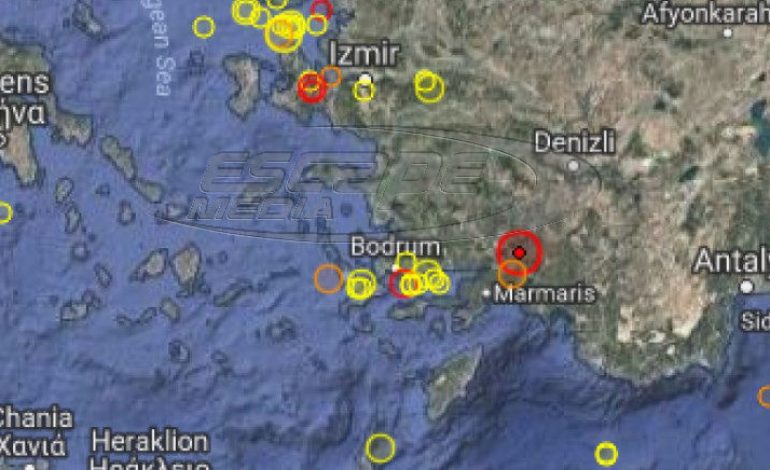 Ισχυρή σεισμική δόνηση 5 Ρίχτερ στην Ν.Δ. Τουρκία – Έγινε αισθητός και στη Ρόδο